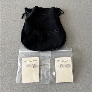 NEVER WORN Melissa Lovy Crystal Stud Earring Duo